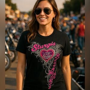 Sturgis Black Graphic Women's Top